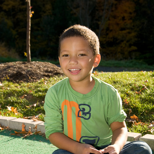 Young boy smiling